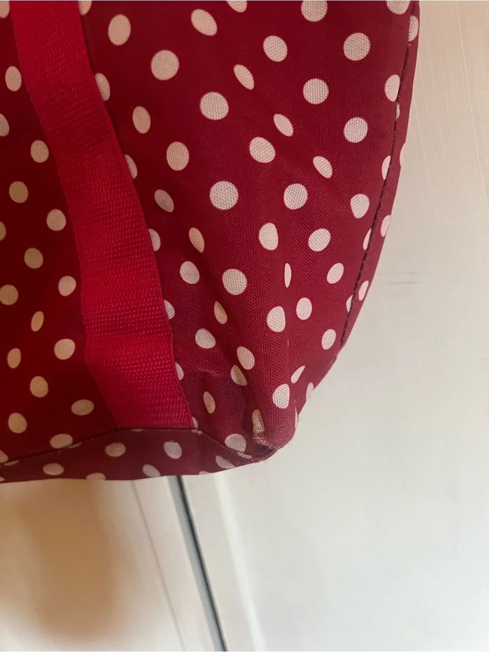 Disney Red Polka Dot Minnie Tote with Cream Trim